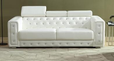 Charlise Modern Style White Sofa in Faux Leather