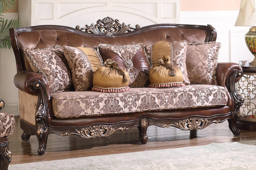 Phoenix Transitional Style Sofa in Cherry finish Wood image