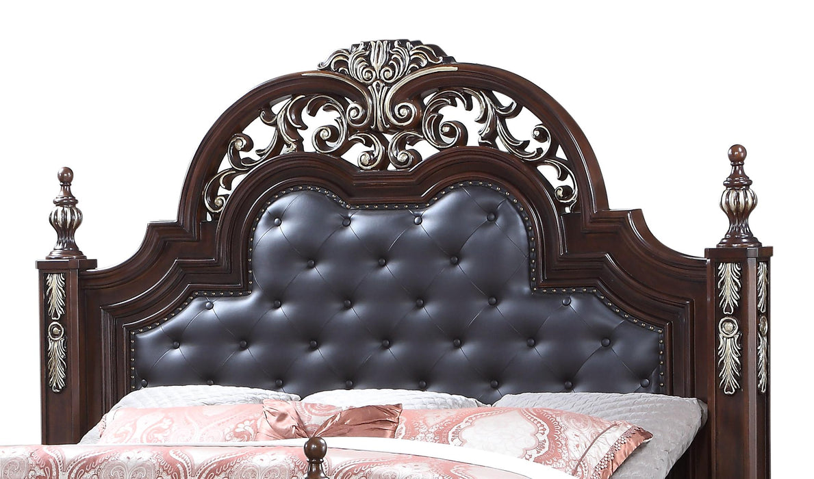 Rosanna Traditional Style King Bed in Cherry finish Wood