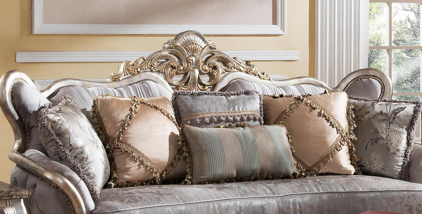 Oprah Traditional Style Sofa in Metallic finish Wood