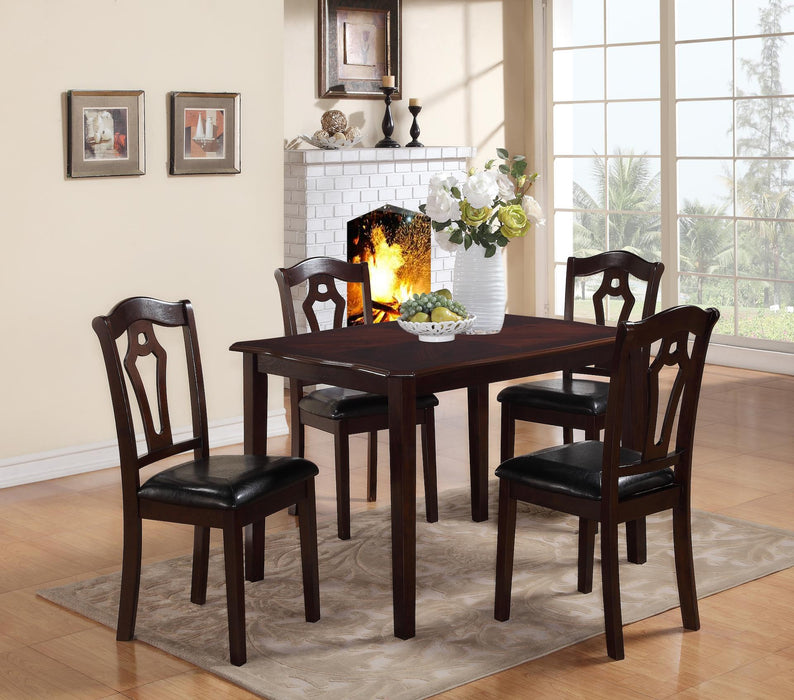 Bell Transitional Style Dining Set in Cherry finish Wood