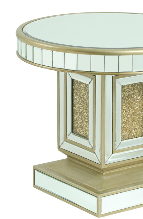 Harlow Modern Style Glass End Table with Gold fiinish