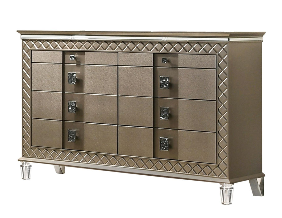 Coral Contemporary Style Dresser in Bronze finish Wood image