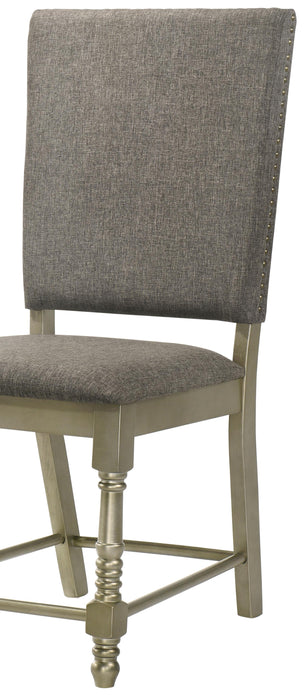 Eden Transitional Style Dining Chair in Dark Gray Fabric