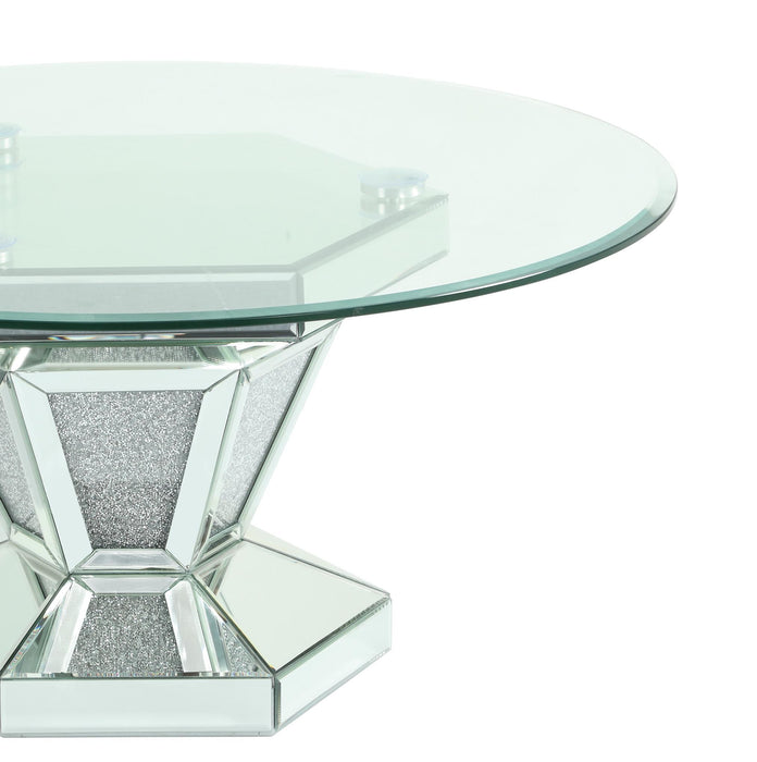 Diva Modern Style Glass Coffee Table with Silver fiinish