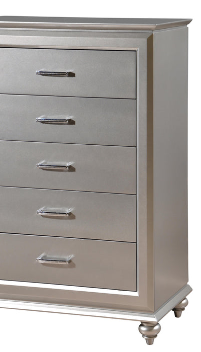 Alia Modern Style Chest in Silver finish Wood