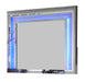 Shiney Contemporary Style Mirror in Silver finish Wood image