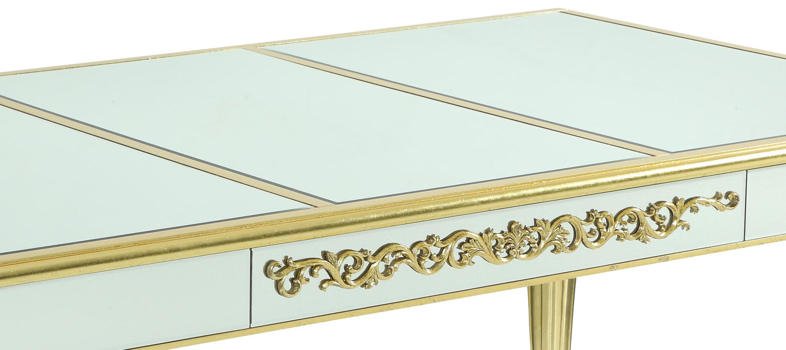 Queen Gold Modern Style Dining Table in Gold finish Wood