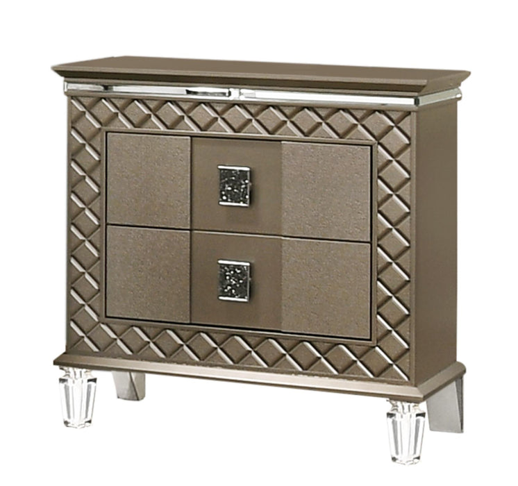 Coral Contemporary Style Nightstand in Bronze finish Wood image