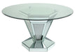 Diva Modern Style Dining Table in Silver and Glass image