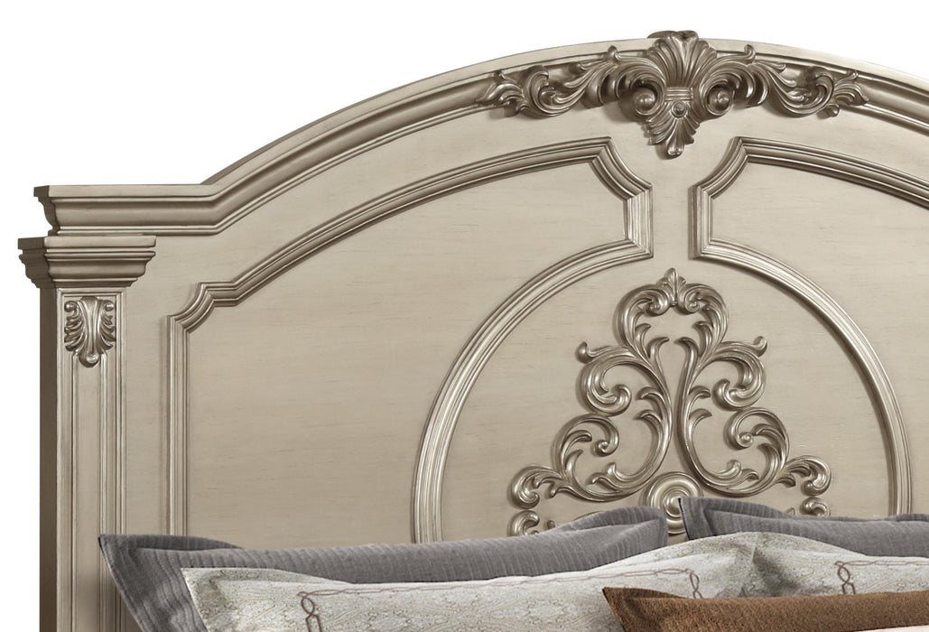 Alicia Transitional Style Queen Bed in Beige finish Wood