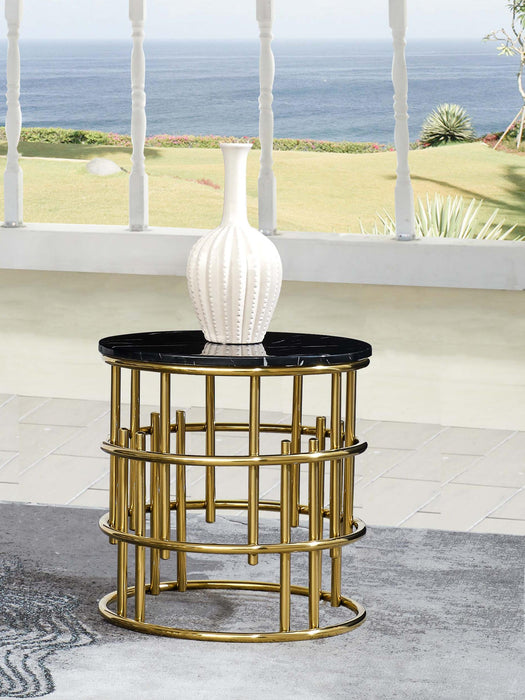 Talia Modern Style Marble End Table with Metal Base