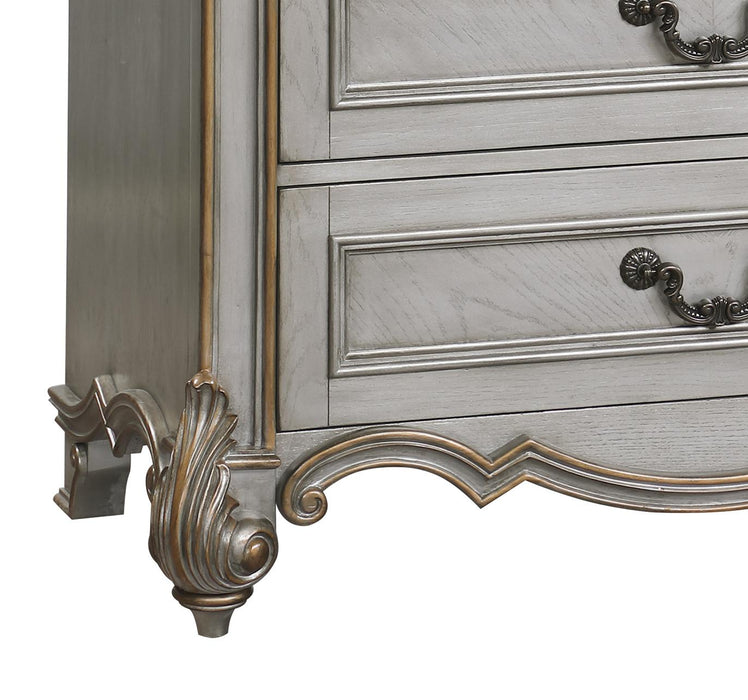 Melrose Traditional Style Chest in Silver finish Wood