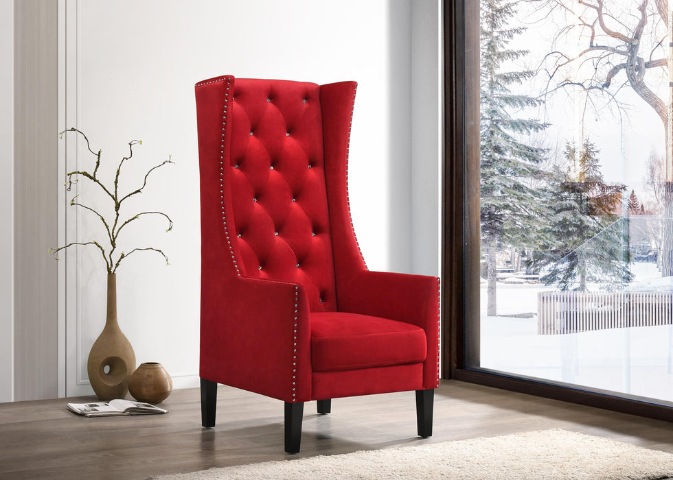 Hollywood Transitional Style Red Accent Chair