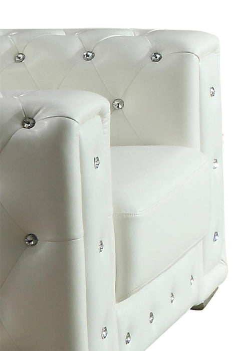 Charlise Modern Style White Chair in Faux Leather