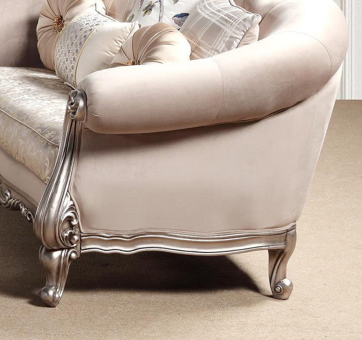 Cristina Traditional Style Loveseat in Silver finish Wood