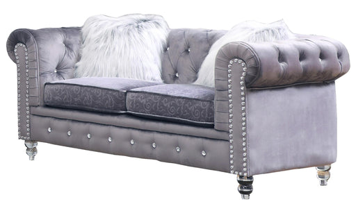 Sahara Modern Style Gray Loveseat with Acrylic legs image