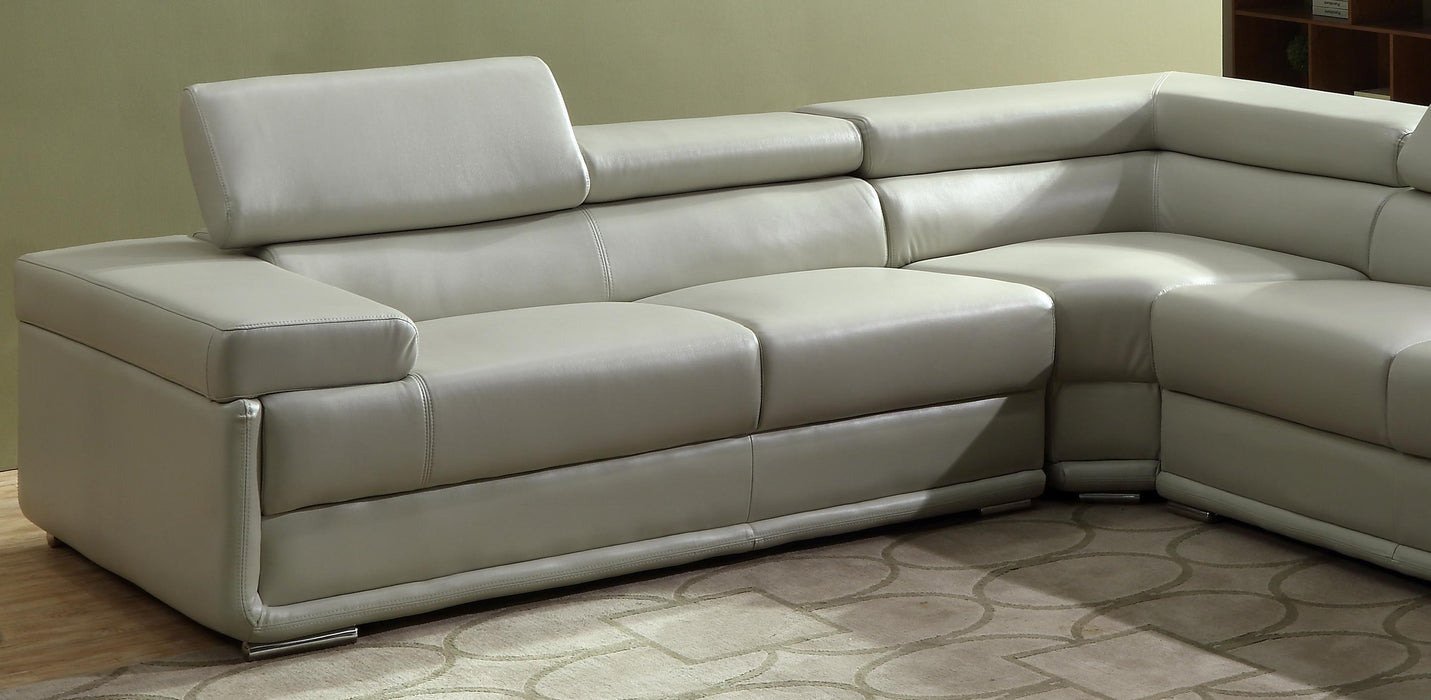 Zenith Beige Sectional in Faux Leather