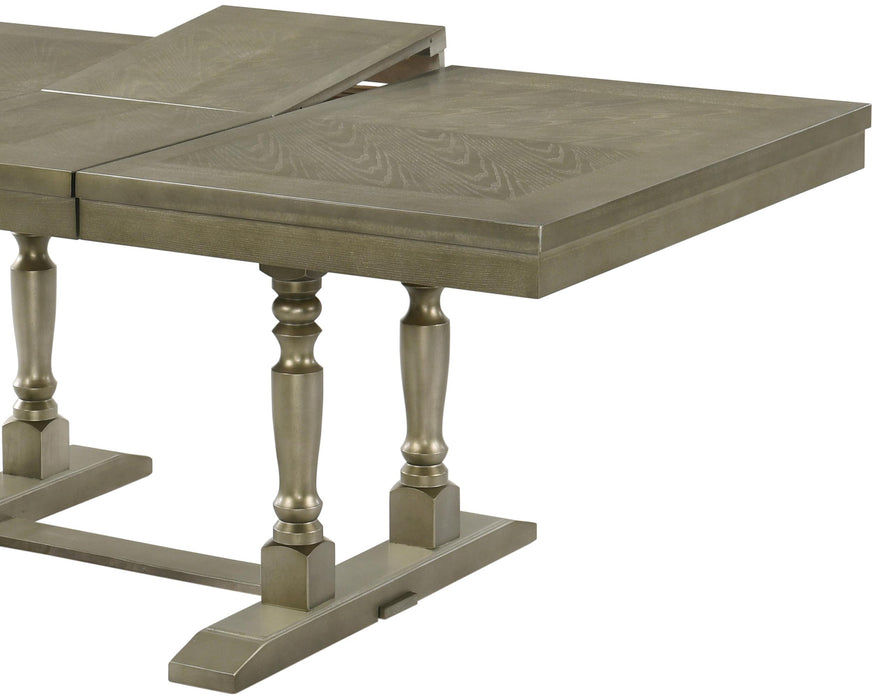 Eden Transitional Style Dining Table in Metallic finish Wood