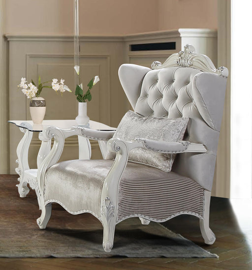 Juliana Traditional Style Chair in Pearl White finish Wood image