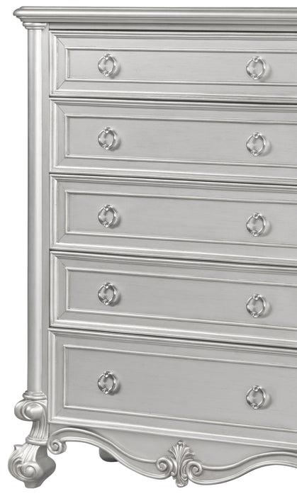 Adriana Transitional Style Chest in Silver finish Wood