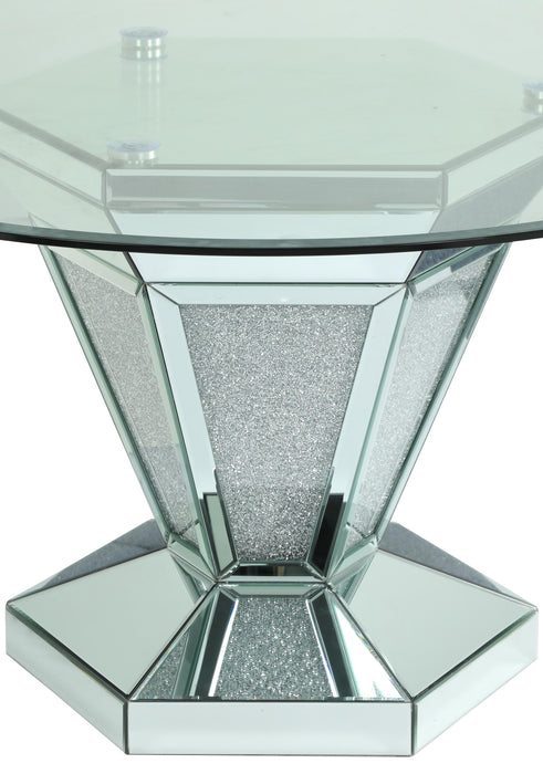 Diva Modern Style Dining Table in Silver and Glass