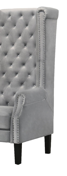 Bollywood Transitional Style Silver Accent Chair