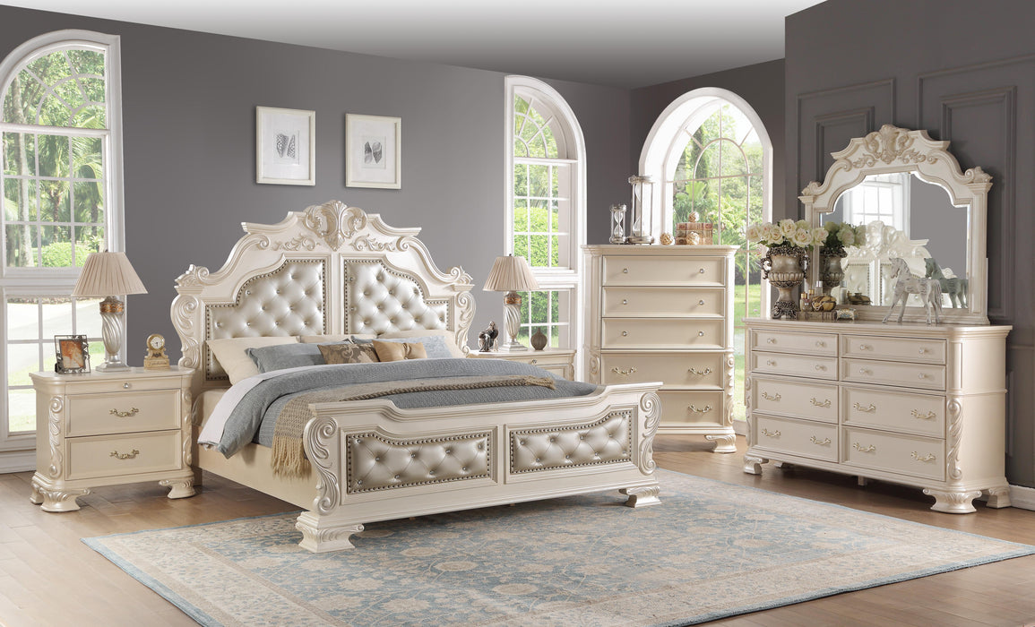 Victoria Traditional Style Dresser in Off-White finish Wood