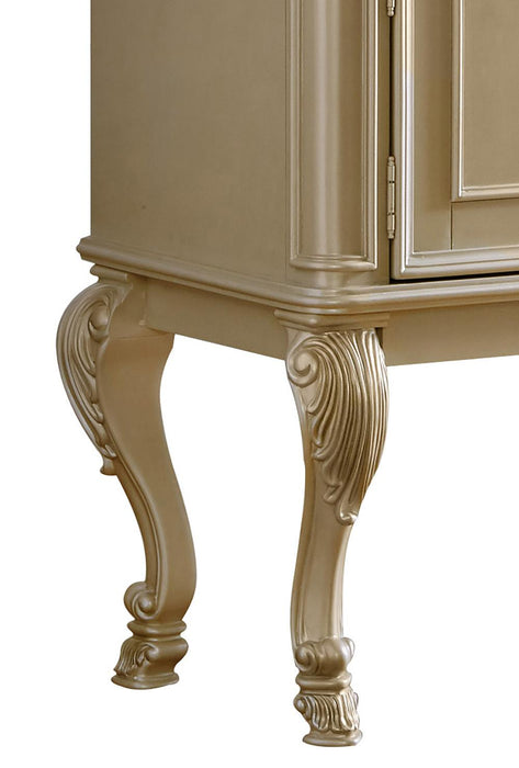 Miranda Transitional Style Dining Server in Gold finish Wood