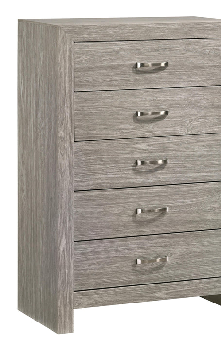 Yasmine White Modern Style Chest in Gray finish Wood