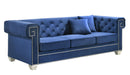 Clover Modern Style Blue Sofa with Steel Legs image