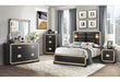 BLAKE BLACK/GOLD FULL BED GROUP WITH LAMPS - Brockton Furniture (Brockton, MA)