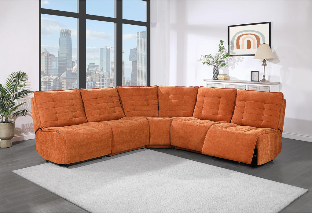 BUILD IT YOUR WAY U6066 RUST 4 SEATER (2 POWER) - Brockton Furniture (Brockton, MA)