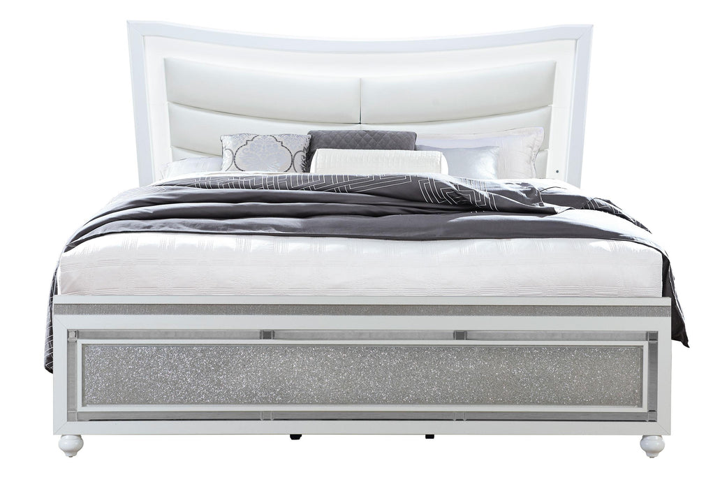 COLLETE WHITE QUEEN BED - Brockton Furniture (Brockton, MA)