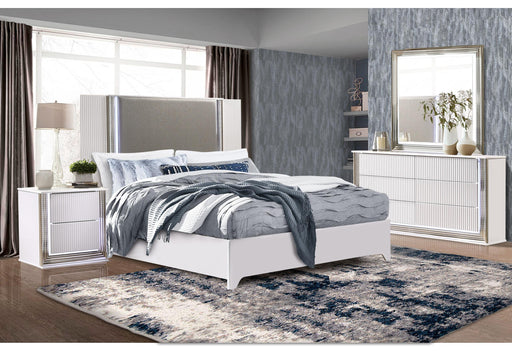 ASPEN WHITE QUEEN BED GROUP WITH VANITY SET WITH LED - Brockton Furniture (Brockton, MA)