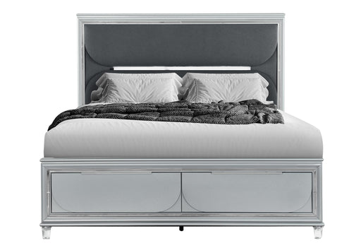 CALEB SILVER QUEEN BED WITH LED - Brockton Furniture (Brockton, MA)