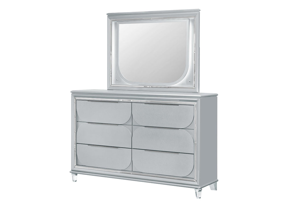 CALEB SILVER MIRROR WITH LED - Brockton Furniture (Brockton, MA)