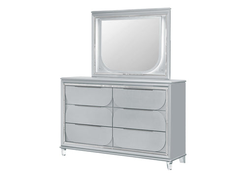 CALEB SILVER MIRROR WITH LED - Brockton Furniture (Brockton, MA)