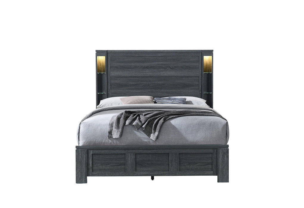 CYPRESS DARK GREY QUEEN BED - Brockton Furniture (Brockton, MA)