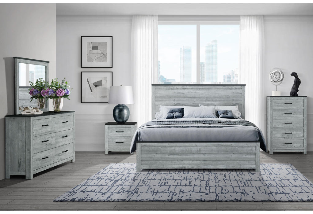 OZARK GREY WASH KING BED GROUP