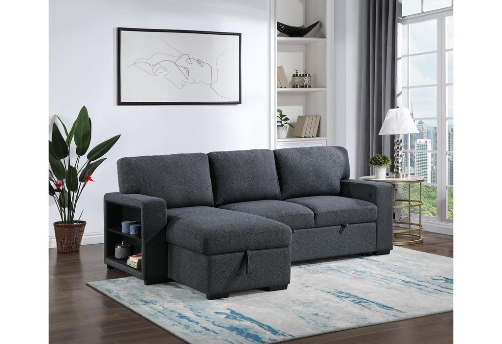 U0202 DARK GREY REVERSIBLE PULL OUT SOFA BED