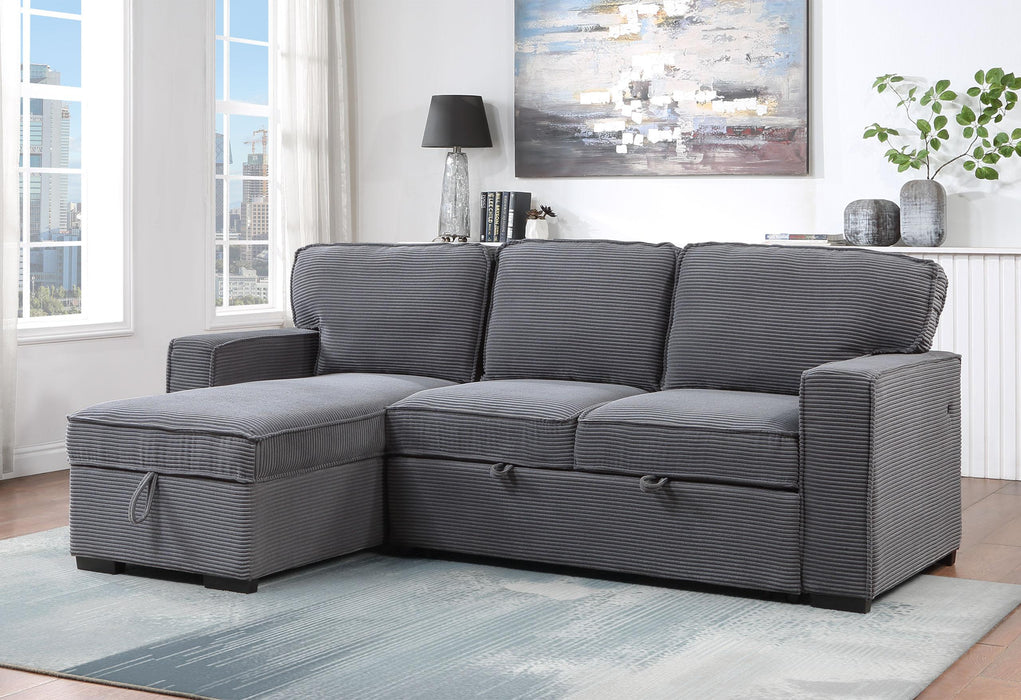 U0203 LIGHT GREY REVERISBLE PULL OUT SOFA BED