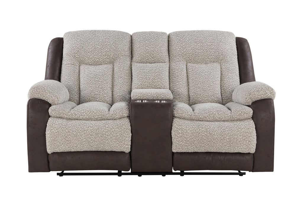 U4377 GREY/BROWN CONSOLE RECLINING LOVESEAT image