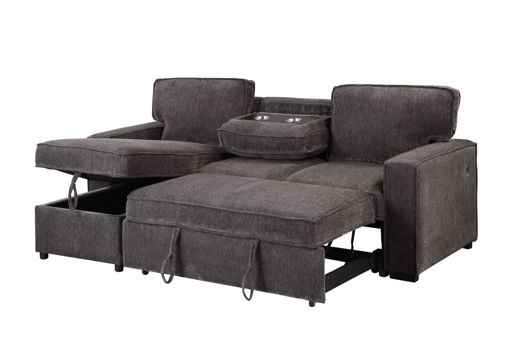 U0203 Dark Grey Reversible Pull Out Sofa Bed
